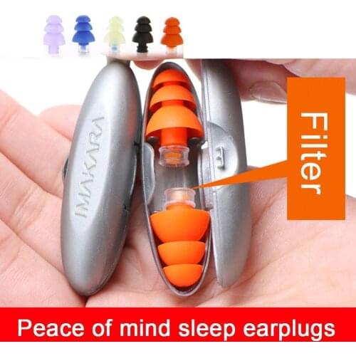 Noise Reduction Sleep Earplugs Sleep Protector Soundproofing Earplug Reusable Sleep Waterproof Assisting Soundproof P6D7