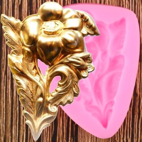 Flower Stem Border Silicone Mold Leaves Cupcake Topper Fondant Cake Decorating Tools Candy polymer Clay Chocolate Gumpaste Mould