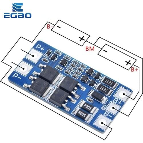 EGBO 2S 10A 7.4V 18650 lithium battery protection board 8.4V balanced function/overcharged protection Good
