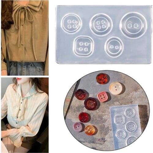 Crystal Epoxy Resin Mold Button Buckle Casting Silicone Mould DIY Crafts Tool