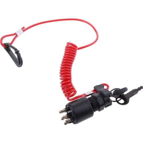 Ignition Key Switch & Safety Lanyard 5005801 for Evinrude/Johnson/BRP