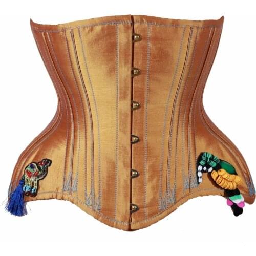 Annzley Daisy Corsets Real Silk Double Steel Boned Underbust Corset Korsett For Sale 2018