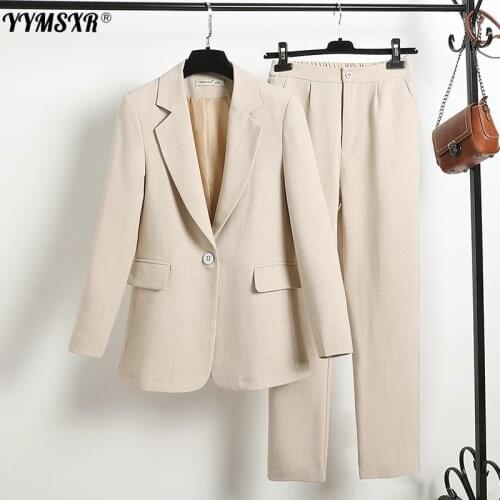 Small Suit Suit Pants High Quality Office Work Wear Autumn and Winter New Slim Ladies Plaid Jacket Casual Trousers