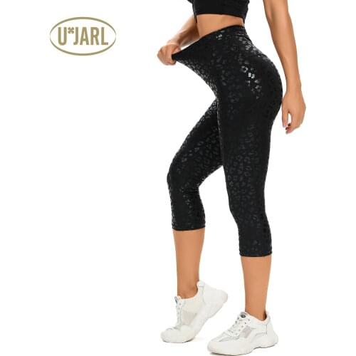 UxJARL 3/4 Yoga Pants Women High Waist Seamless Leggings Calf-length Pants Workout Leggings Fitness Running Tights