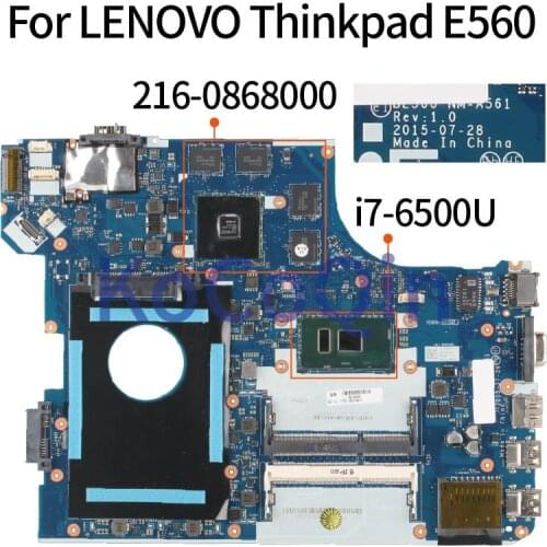 Laptop Motherboard For LENOVO Thinkpad E560 E560C I7-6500U Notebook Mainboard NM-A561 01AW113 SR2EZ 216-0868000 DDR3