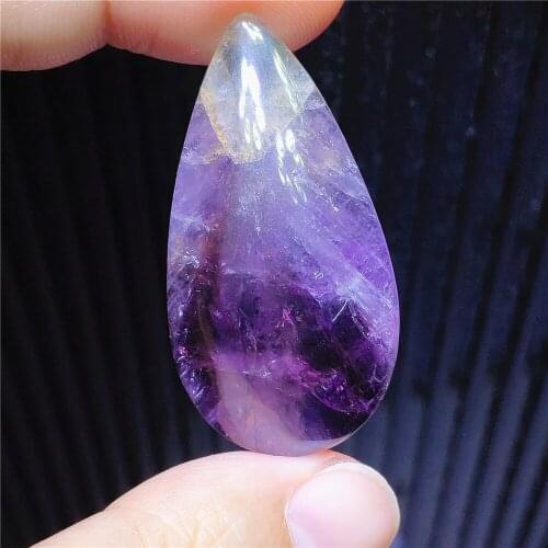 Natural Auralite 23 Purple Red Rutilated Pendant 39x20x6mm Cacoxenite Canada Water Drop Women Men Necklace Jewelry AAAAA