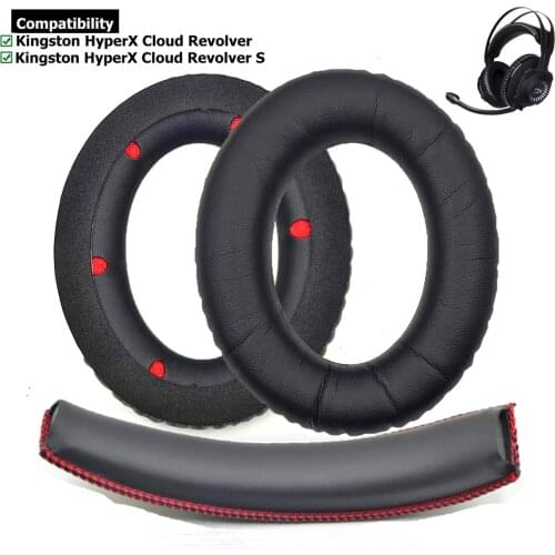 New Replacement Ear Pads Leather Sleeve Earphone Earmuff Earpads With Headband for HyperX Cloud Revolver Revolver S Headphone