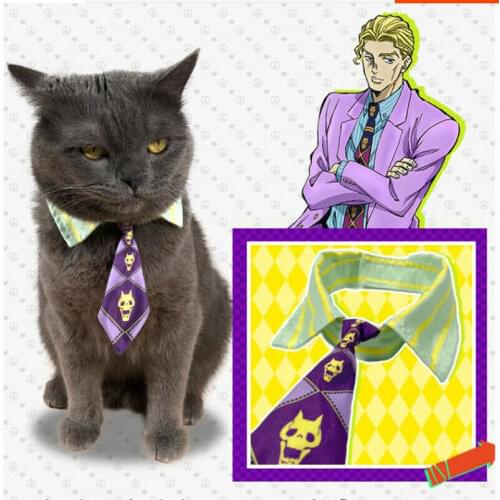 Limited Anime JoJos Bizarre Adventure Kira Yoshikage Pet Dog Cat Costume Cute Tie Necktie