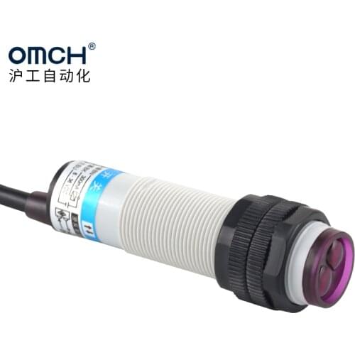 OMCH E3F-DS10C4 M18 DC NPN NO 3-Wire Diffuse Infrared Inductive Photoelectric Switch Proximity Sensor Detective 10cm Adjustable