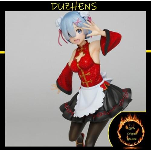 Original genuine Re:Zero kara Hajimeru Isekai Seikatsu REM Chinese maid Action Figure Anime Figure Model Toys Figure Doll Gift