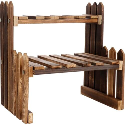 Plant Stand Holder Wooden Flower Stands Yard 30x21x30cm Wooden Garden Corner Balcony Living Room Yard Indoor Outdoor Garden Rack