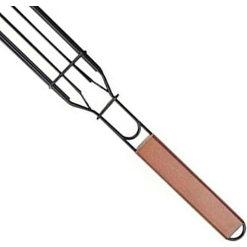 Portable BBQ Grilling Basket Reusable Nonstick Barbecue Grill Mesh Clip Steak Meat Fish Vegetable Holder Tool H55A