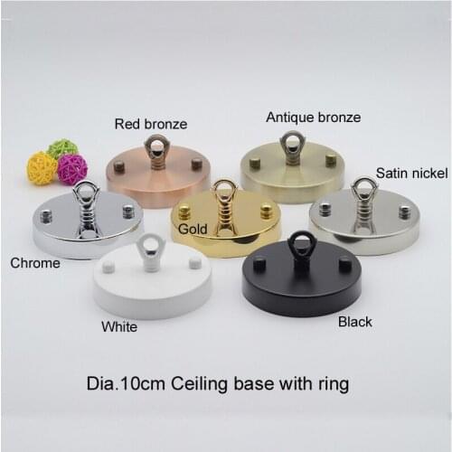 DENOLITE 100mm Ceiling Base Plate With Ring Iron Canopy For Hanging Decorations DIY Lighting Fixtures Assembly Parts