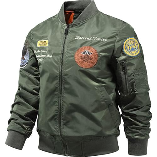 Dropshipping Military Vintage Men Jacket AIR FORCE Streetwear 2021 New Winter Jackets Coats Men Fashion Outwear Oversize Bomber