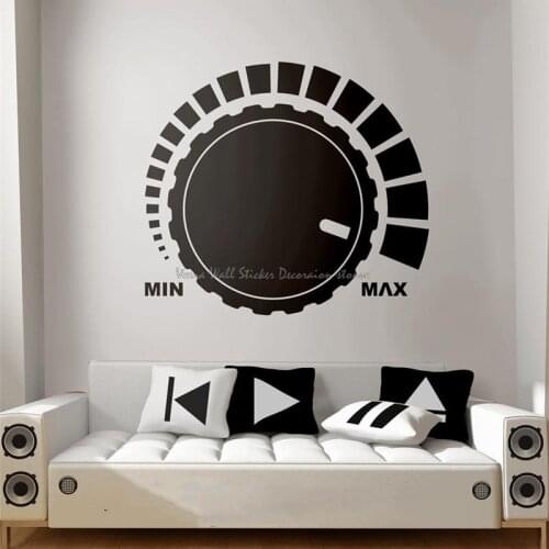 Adjust volume knob wall sticker mixer slider console knob recording studio music lover home door decorative vinyl volume decal