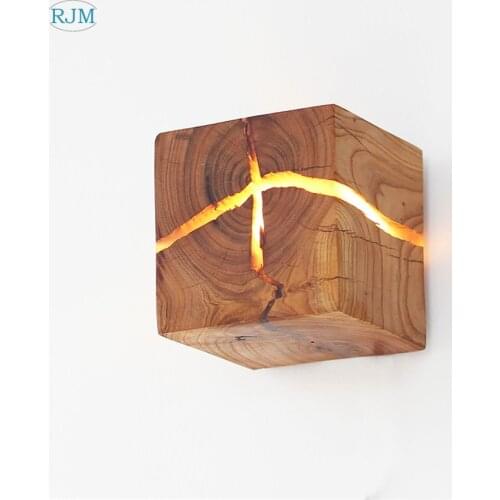 Nordic Modern Solid Wood LED Wall Lamps Wooden Wall Lights for Living Room Bedside Lamp Aisle Home Lighting Fixtures Decoration