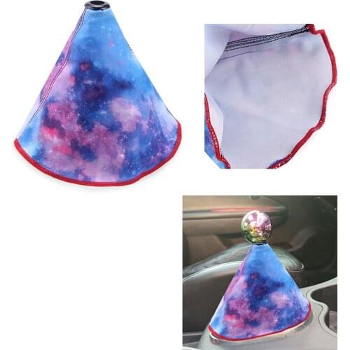 Starry Sky Canvas Shift Boot Lever Knob Cover Racing Tie-Dyed Shift Knob Collars For Universal Car