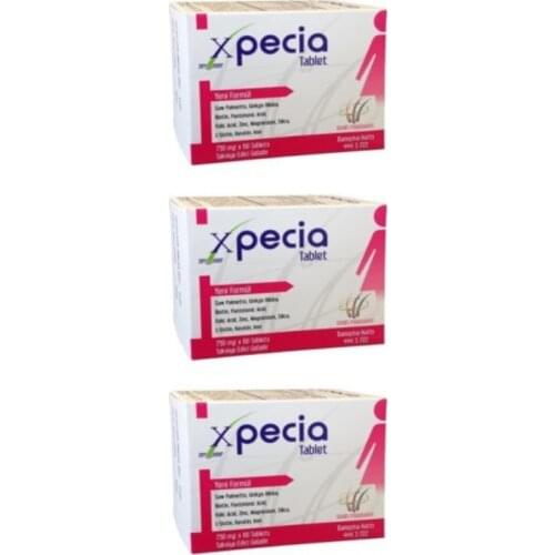 Turkish brand Xpecia Pharmaceutical Scalp Treatment Natural Nutrition Product For Women 3 Boxes 180 Tablets Repair Lock Hair