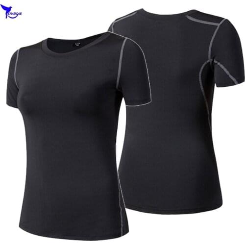 Women Dry Fit Compression Jogging Shirt Short Sleeve Breathable Wicking Running T-shirt Gym Fitness Top Tee Base Layer Yoga Wear