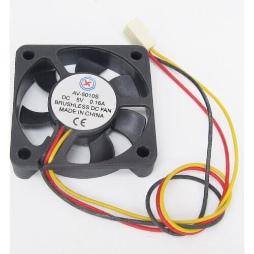 1pc Brushless DC Cooling Fan 50x50x10mm 5010S 7 blades 5V 0.16A 3pin Connector