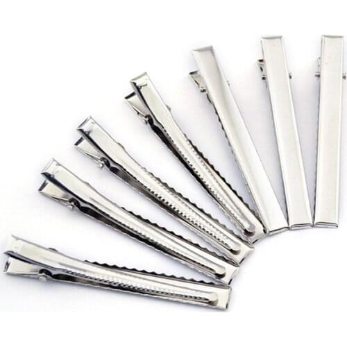 100pcs Silver Metal Hairpins Alligator Clips DIY Hair Accessories for Woman Girls Barrettes Bows Crocodile Hair Pins Hairgrip