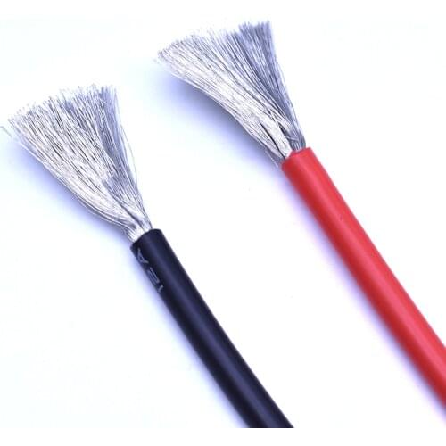 2.5M Black+2.5M Red RC DIY Supper Flexible Stranded Tinned Copper 12 awg Gauge Silicone Insulated Electrical Wire Cable 5M