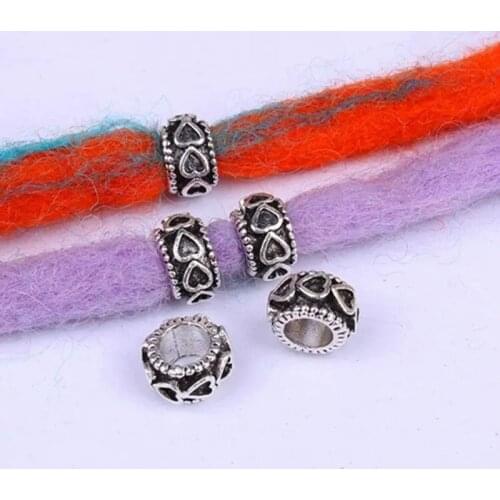 5pcs/lot Crochet Braids Beautiful Metal Hair Beads for Dreadlock Braiding Hair Extensions Hair Cuff Clip for African Braid