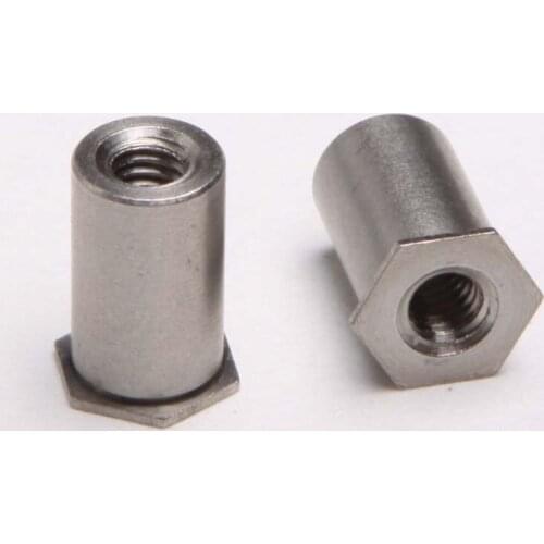 5PCS 304 Stainless Steel Through-Hole Riveted Stud / Rivet Nut Column / Riveted Piece M4*10mm