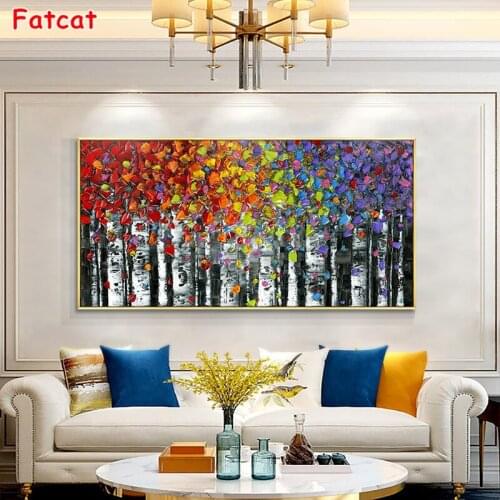 Abstract Tree With Colorful Leaves diamond embroidery sale,3d Pictures diamond full square/round painting cross stitch PP1498