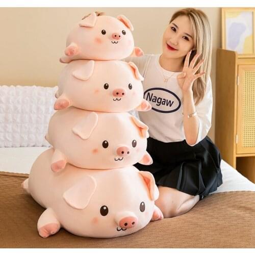 Scarlet Cat Piggy Plush Toy Animal Kawaii Pink Pig Soft Big Pillow Buddy Stuffed Cushion Valentines Christmas Gift For Kid Girl