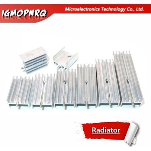 100pcs Aluminum Heatsink Radiator 15*10*16/20/22/25/30/40/50mm Transistor TO-220 With Needle hjxrhgal For Transistors white