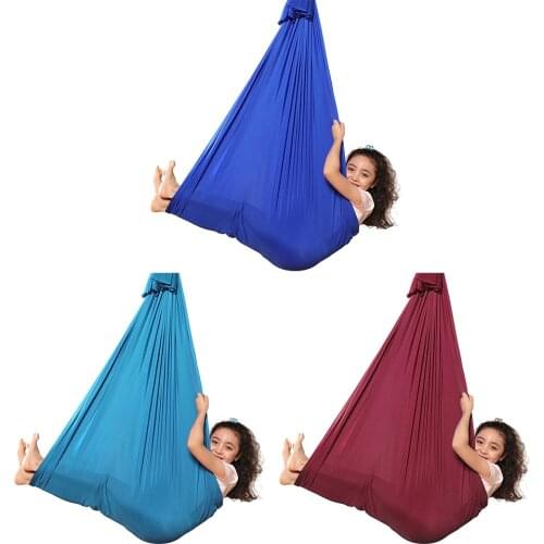 Kids Cotton Outdoor Indoor Swing Hammock for Cuddle Up To Sensory Child Therapy Soft Elastic Parcel Steady Seat Swing