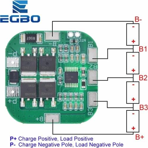 EGBO 4S 14.8V / 16.8V 20A peak li-ion BMS PCM battery protection board bms pcm for lithium LicoO2 Limn2O4 18650 li battery
