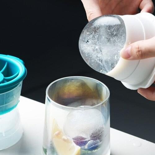 Ice Ball Mold Transparent Household Spherical Ice Whiskey Cocktail Ice Ball Mold Round 6cm Silicone Mold Homemade Tools