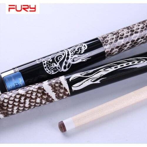 Fury Handmade Real Snakeskin Carving Pool Cues Cue Tips 11.75mm/12.75mm China 2017