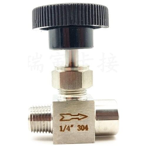 Needle valve Adjustable 1/4" 3/8"1/2" male to female thread stainless steel 304 Flow Control shut off crane
