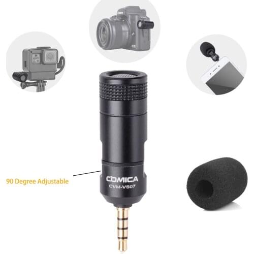 COMICA CVM-VS07 Mini Omnidirectional Microphone for GoPro DSLR Camera Phone Stabilizer Mic for Video Recording(3.5mm TRRS)