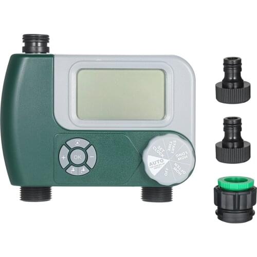 Automatic Watering Timer Irrigation Controller with 2 Outlet for Garden Plants Home Programmable Digital Hose Faucet Water Timer