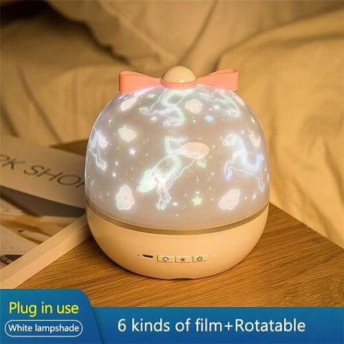 Colorful Projector Lamp and Night Light 2 in 1 Universe Starry Sky Rotate LED Lamp Flashing Star Kids Baby Gift USB Power