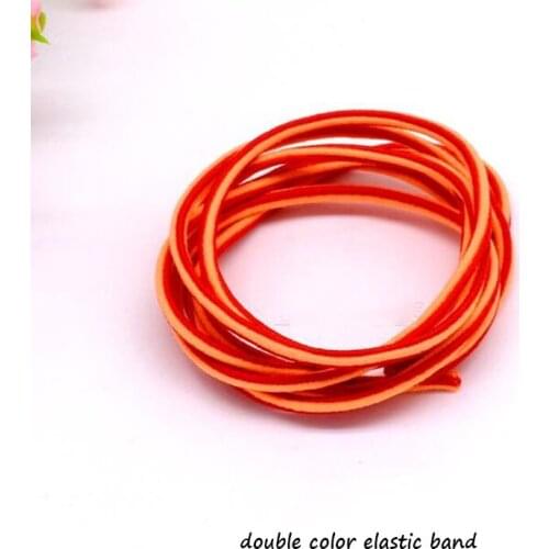 Wholesale 25 Meter Diy Children Hair Decorate Clothes Sew Matching Color double-colors 2mm Candy Color Round Elastic Band S0410H