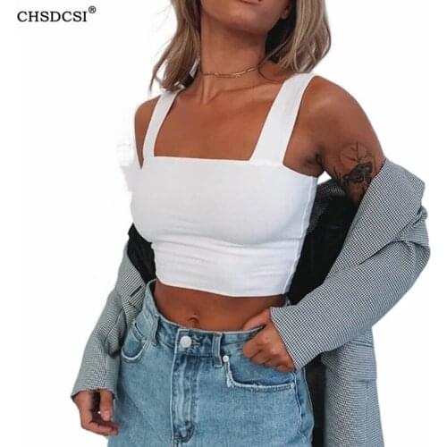 CHSDSCI White Sexy Backless Tank Tops for Women Streetwear 2021 Sleeveless Fitness Vest Top Cropped Feminino Solid Short Tees