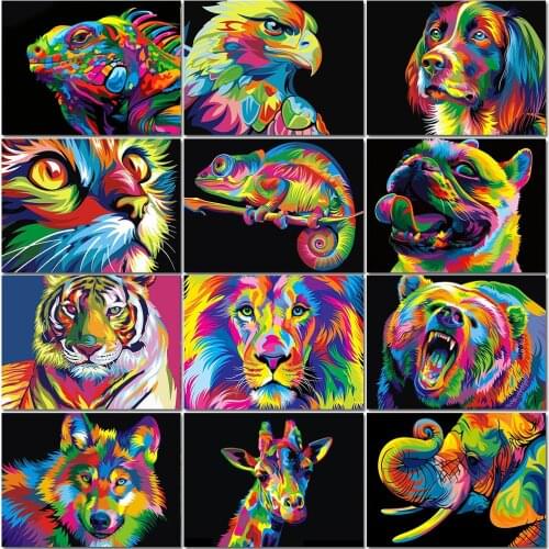 Diy Diamond Painting Animal Tiger Horse Crafts Handmade Sale Picture Cross Stitch Diamond Embroidery Mosaic Dog Home Decoration