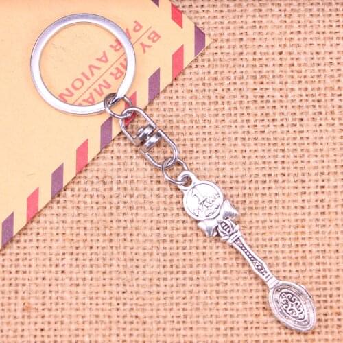 New Fashion Keychain 53*11 mm kitchen cooking spoon Pendants DIY Men Jewelry Car Key Chain Ring Holder Souvenir For Gift