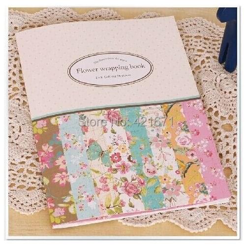 New exclusive diy Gift Wrapping Book 16sheets/set,colorful blooming flower Scrapbooking Paper pack Set,origami,paper craft