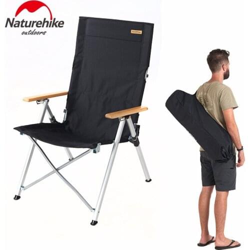 Naturehike Portable folding camping chair camping fishing Beach Armchair 3 gear Adjustable leisure Lounge Chair 280g bearing