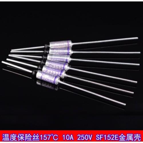200pcs/lot Temperature fuse 157 degrees 10A 250V SF152E 157 metal shell thermal protection SEFUSE