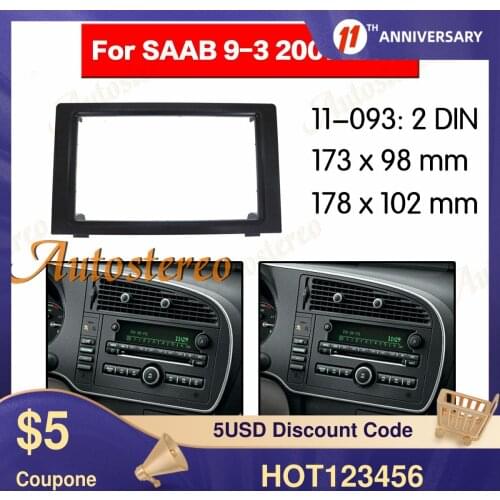 FasciCar radio Frame Panel for 2010 SAAB 93 DVD Panel Stereo Player Outter Frame Trim Bezel Radio Fascia