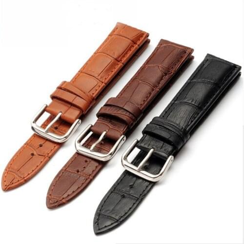 Universal Calfskin Bamboo Pattern Leather Watch Band Unisex Watch Accessories 12mm 14mm 16mm 18mm 19mm 20mm 21mm 22mm 24mm