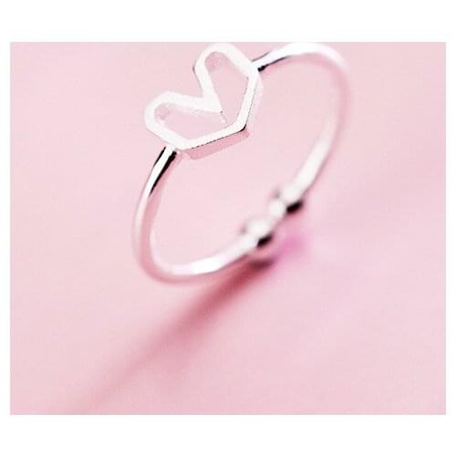 So Thin) Open Heart Love Ring Gift 100% REAL.925 Sterling Silver fINE jEWELRY GTLJ1304
