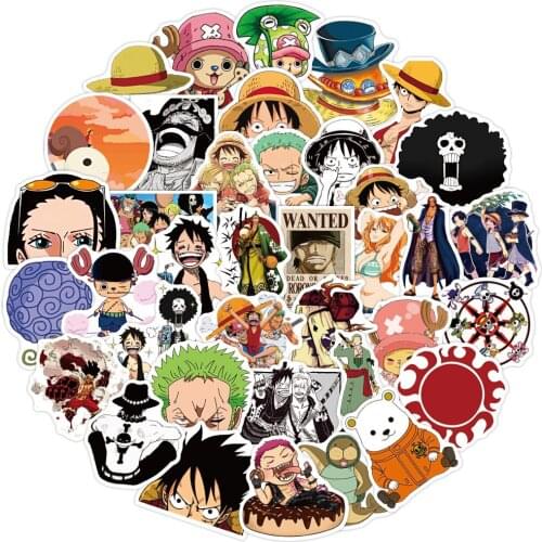 10/50pcs/pack ONE PIECE Luffy Stickers Anime Sticker Notebook Motorcycle Skateboard Computer Mobile Phone Cartoon Toy Trunk